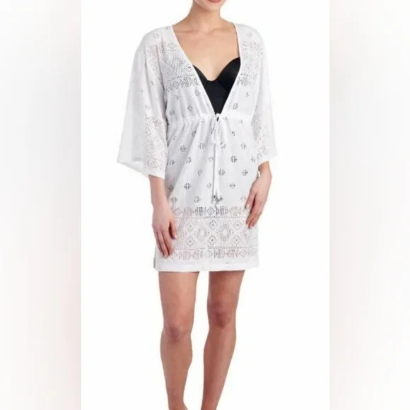Dottie White Eyelet Swim Cover-Up - Picture 2 of 4